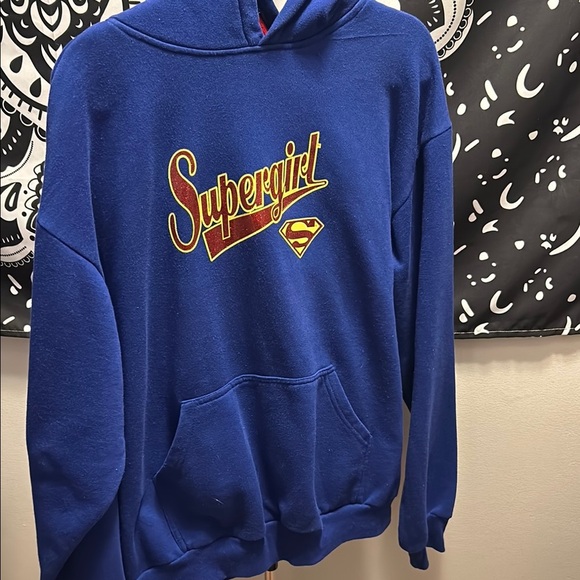 Warner Bros Blue Supergirl Graphic Hoodie - Picture 1 of 3